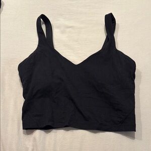 Black Ribbed Crop Top